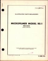 Illustrated Parts Breakdown for Microfilmer Model RE-1 8900-533525