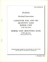 Overhaul Instructions for Capacitor Fuel and Oil Quantity Gage Power Unit and Power Unit Mounting Rack