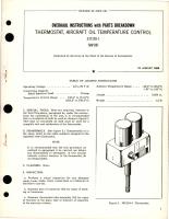 Overhaul Instructions with Parts for Aircraft Oil Temperature Control Thermostat - 53C158-1