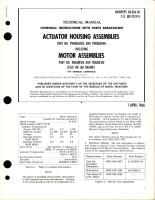 Overhaul Instructions with Parts Breakdown for Actuator Housing & Motor Assemblies - Parts PW102654DE, PW102654HL, 102650E103, and 102650L10