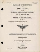 Handbook of Instructions with Parts Catalog for Stalling Speed Signal Assembly