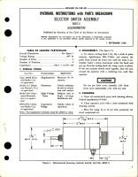 Overhaul Instructions with Parts Breakdown for Selector Switch Assembly - B267-5