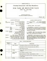 Overhaul Instructions with Parts Breakdown for Fuel Tank Air Regulator Valve Part No. 1328-537608 