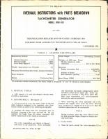 Overhaul Instructions with Parts Breakdown for Tachometer Generator Model H60-103