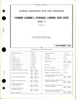 Overhaul Instructions with Parts Breakdown for Hydraulic Landing Gear Door Cylinder Assembly - 89H1052-7 and 89H1052-8