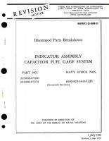 Illustrated Parts Breakdown for Indicator Assembly Capacitor Fuel Gage System Part No. 393008