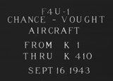 Manufacturer's drawing for Chance Vought F4U Corsair. Drawing number corsair reel k