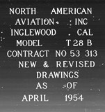 Manufacturer's drawing for North American Aviation T-28 Trojan. Drawing number cover