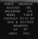 Manufacturer's drawing for North American Aviation T-28 Trojan. Drawing number T-28B