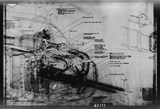 Manufacturer's drawing for North American Aviation B-25 Mitchell Bomber. Drawing number 98-62401