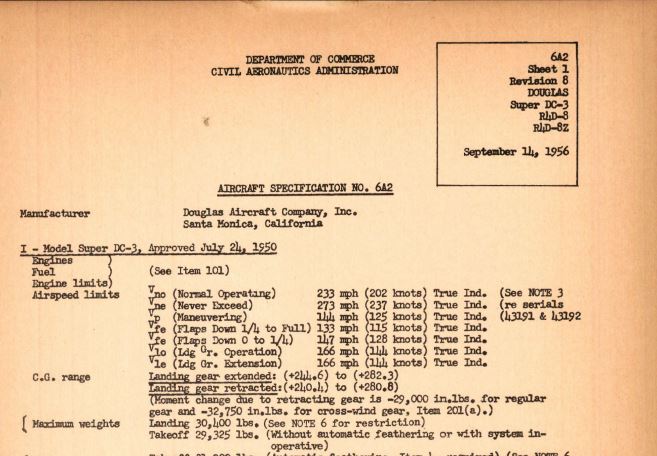 C-47 Skytrain Aircraft Specifications