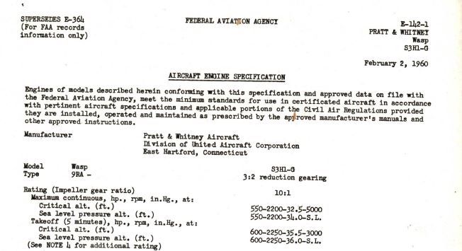 Pratt & Whitney Engine Specifications